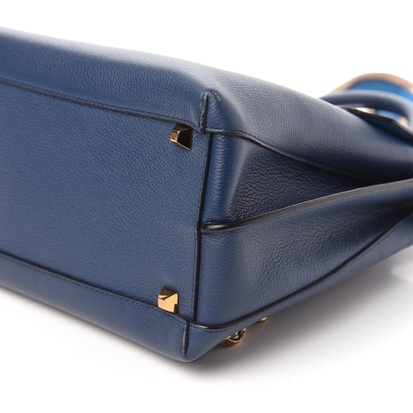 Grained Calfskin Large Milla Convertible Backpack Navy