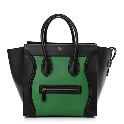 Celine Smooth Calfskin Mini Bi-Color Luggage Grass 1 of 11