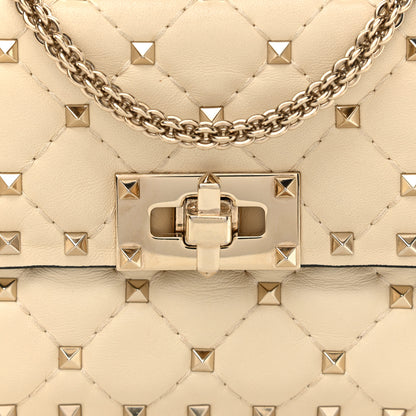 Valentino Garavani Nappa Small Rockstud Spike Shoulder Bag Light Ivory 7 of 14
