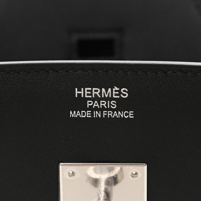 Hermes Swift Twill H Fray Fray Birkin 35 Black Ecru 6 of 11
