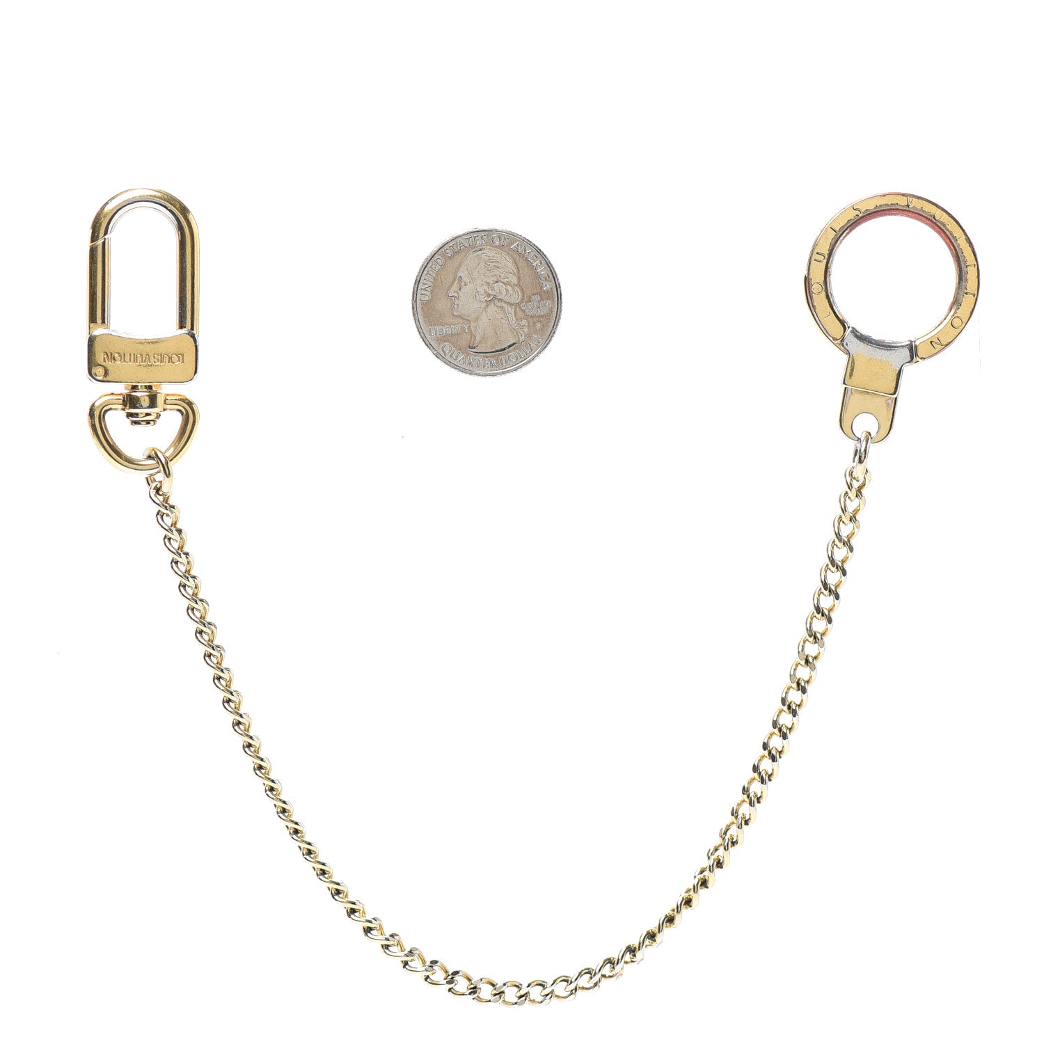 Louis Vuitton Metal Pochette Extender Key Ring Chain Gold 2 of 4