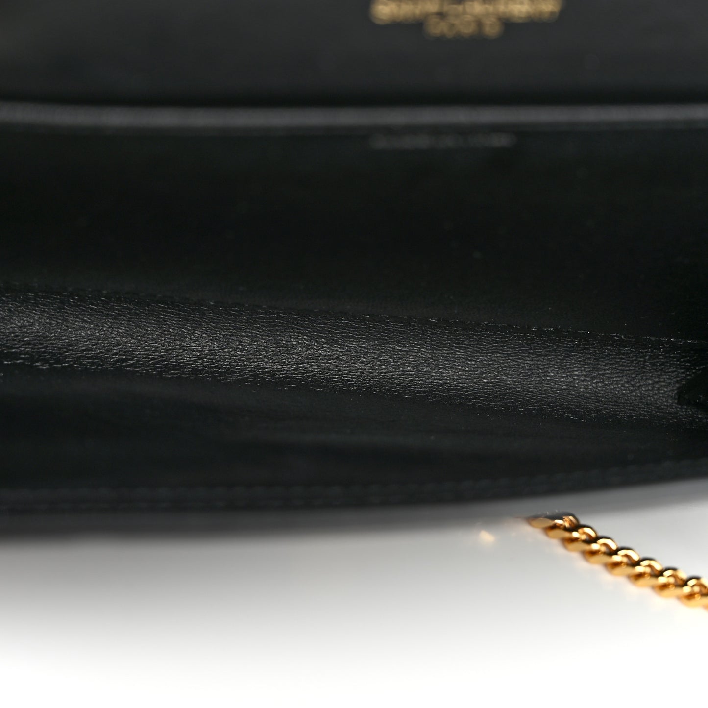 Calfskin Crocodile Embossed Monogram Uptown Chain Wallet Black