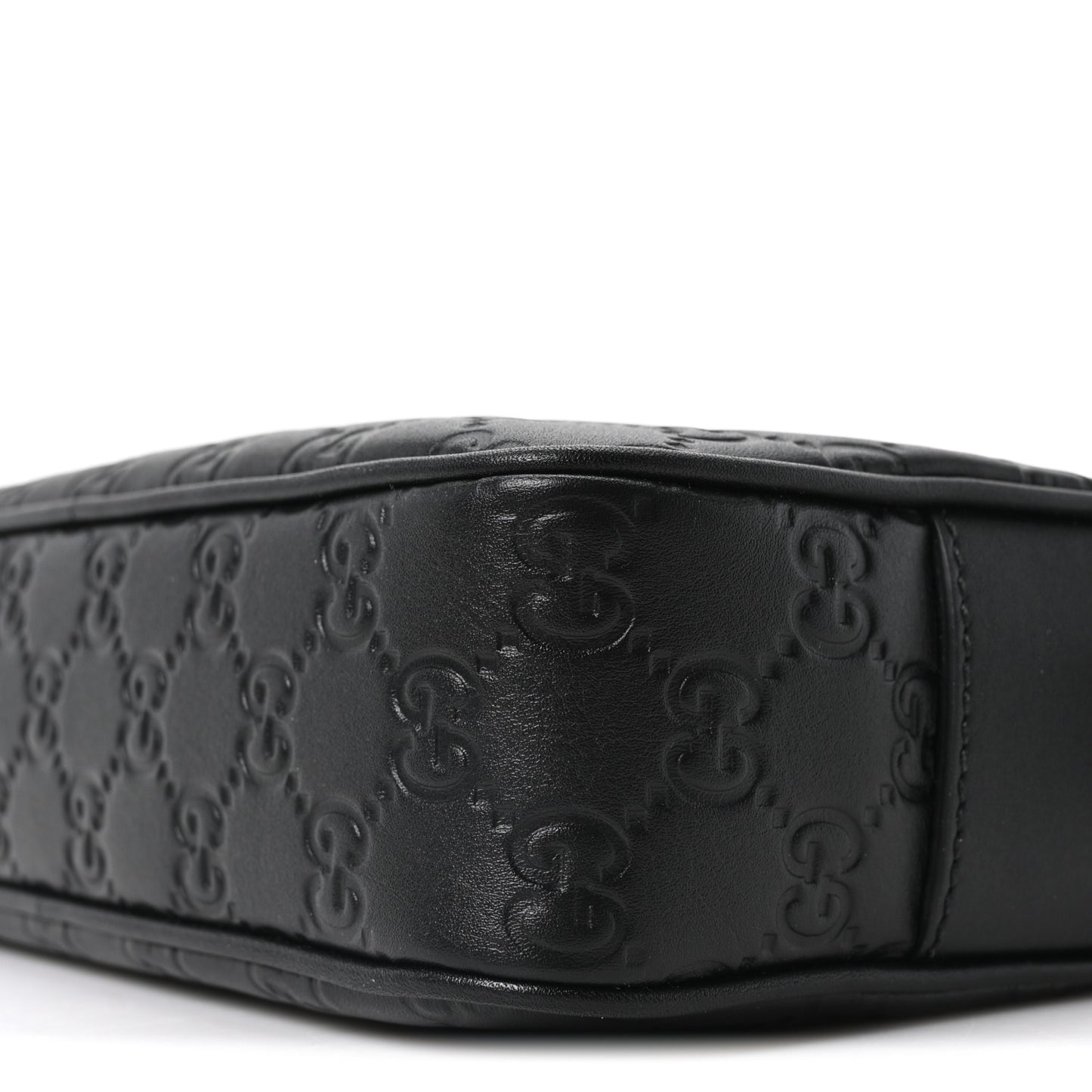 GG Calfskin Embossed Emblem Small Crossbody Bag Black