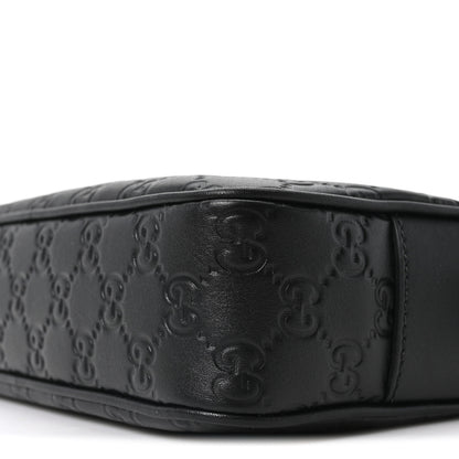 Gucci GG Calfskin Embossed Emblem Small Crossbody Bag Black 10 of 10