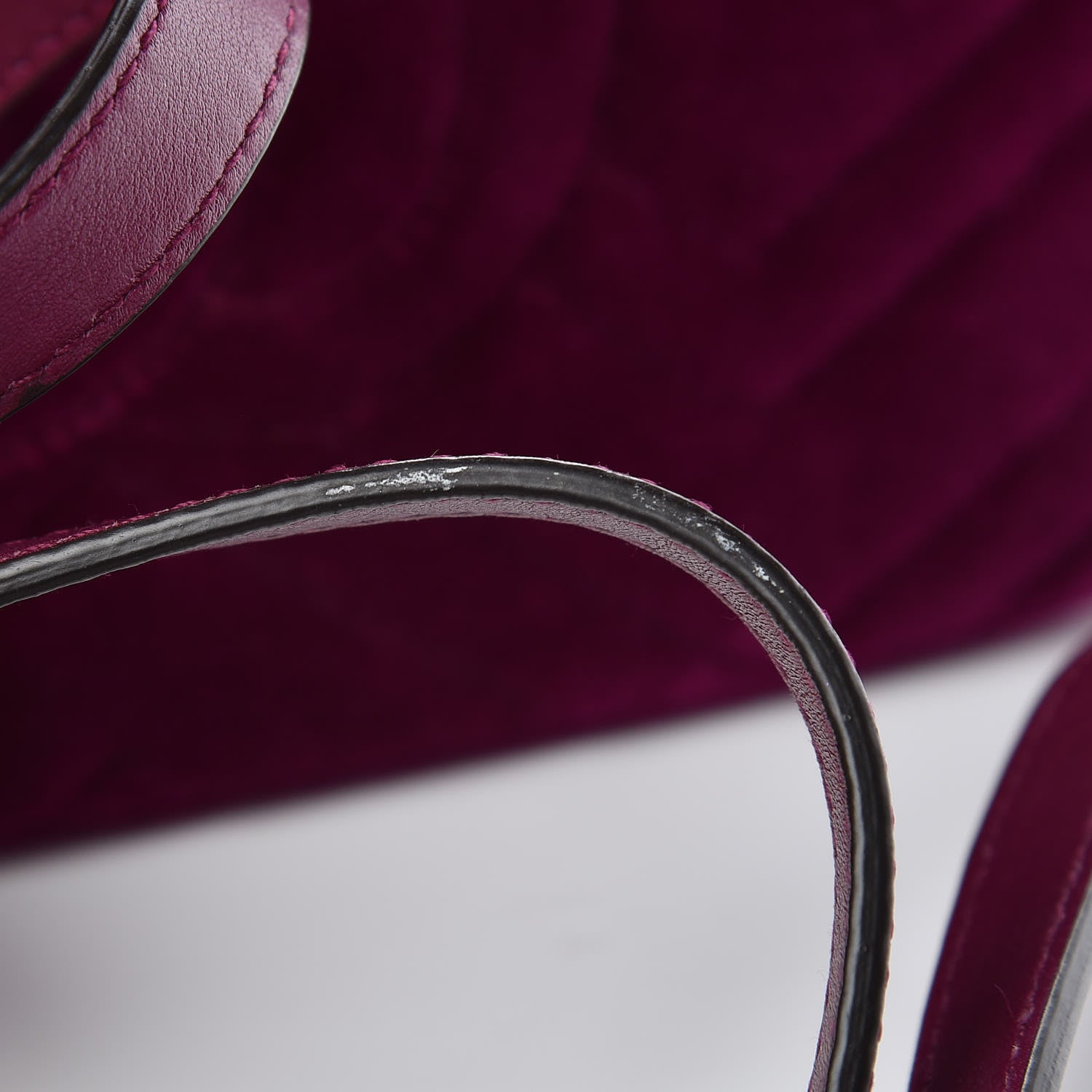 Gucci Velvet Matelasse Small GG Marmont Chain Shoulder Bag Fuchsia Violet Cyclamen 9 of 10
