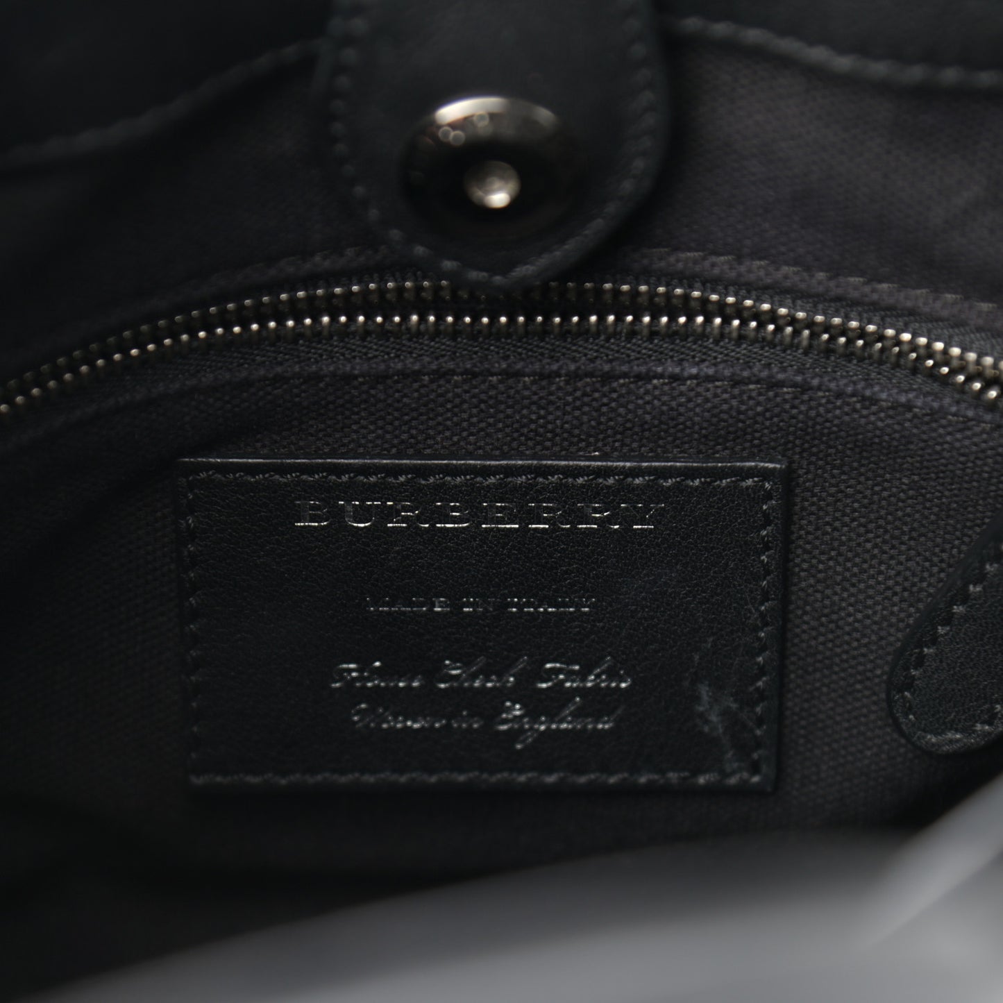 Pebbled Calfskin House Check Studded Baby Banner Tote Black
