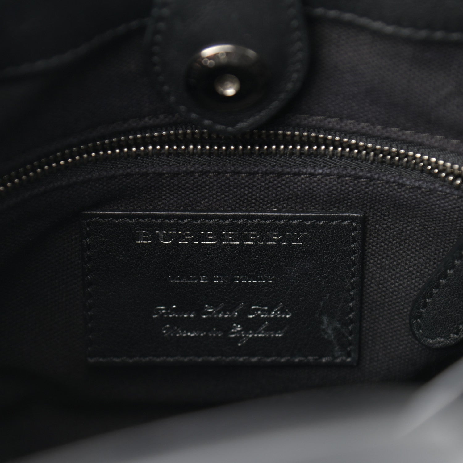 Burberry Pebbled Calfskin House Check Studded Baby Banner Tote Black 6 of 14