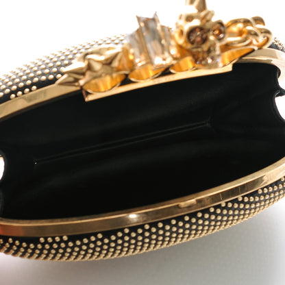 Alexander McQueen Nappa Studded Skull Knuckle Oval Box Clutch Black 6 of 7