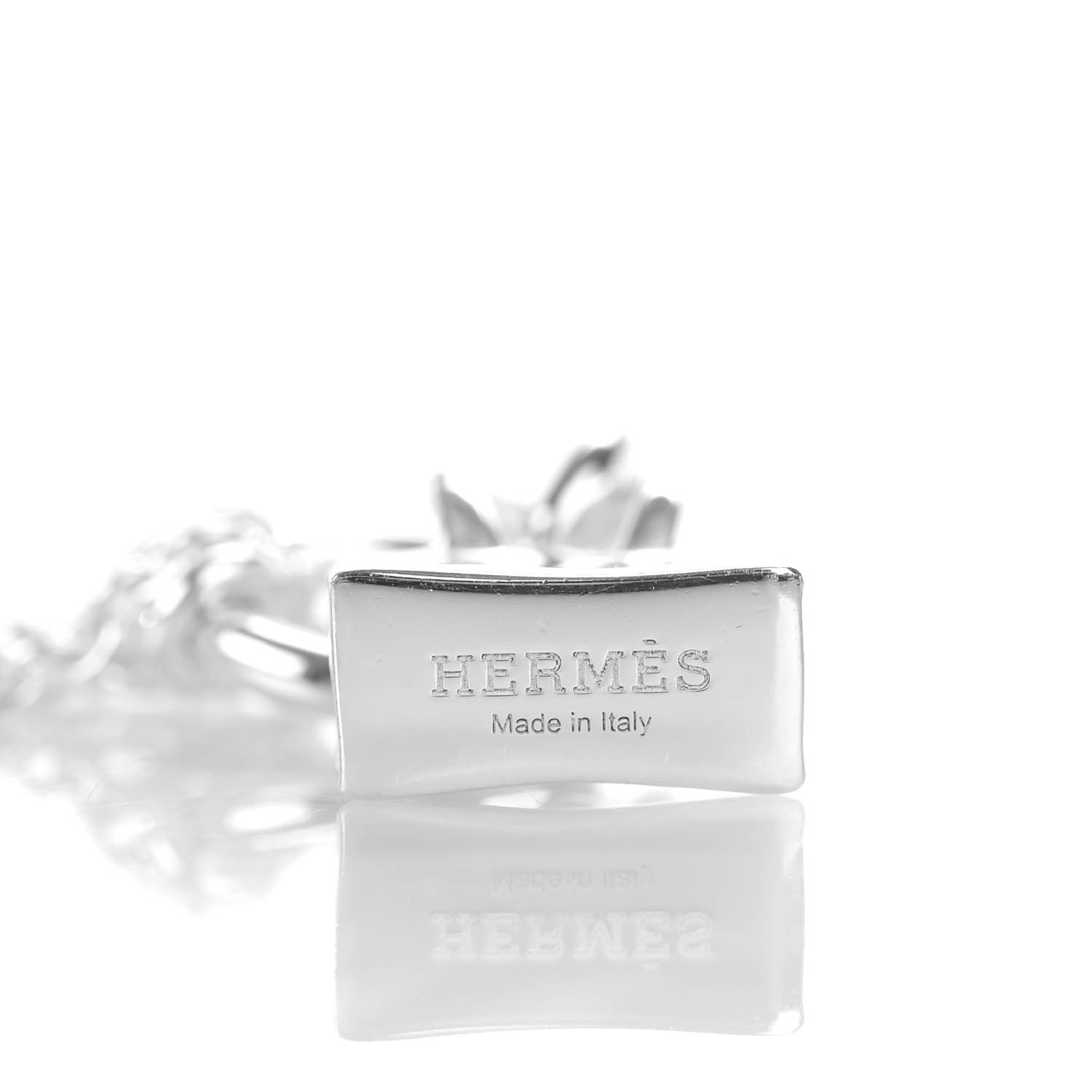 Hermes Sterling Silver Birkin Amulette Pendant Necklace 4 of 6