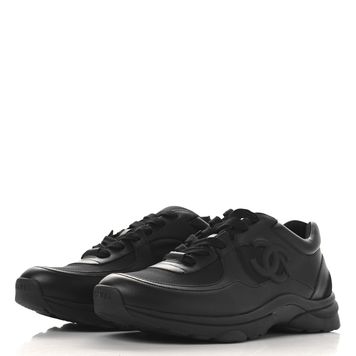 Lambskin Fabric CC Uniform Mens Sneakers 46 Black