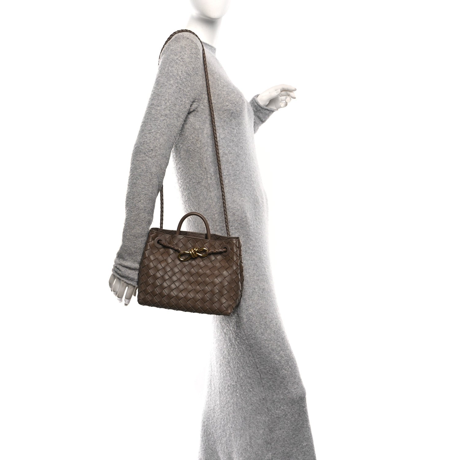 Bottega Veneta Nappa Intrecciato Small Andiamo Shoulder Bag Pinecone 2 of 13