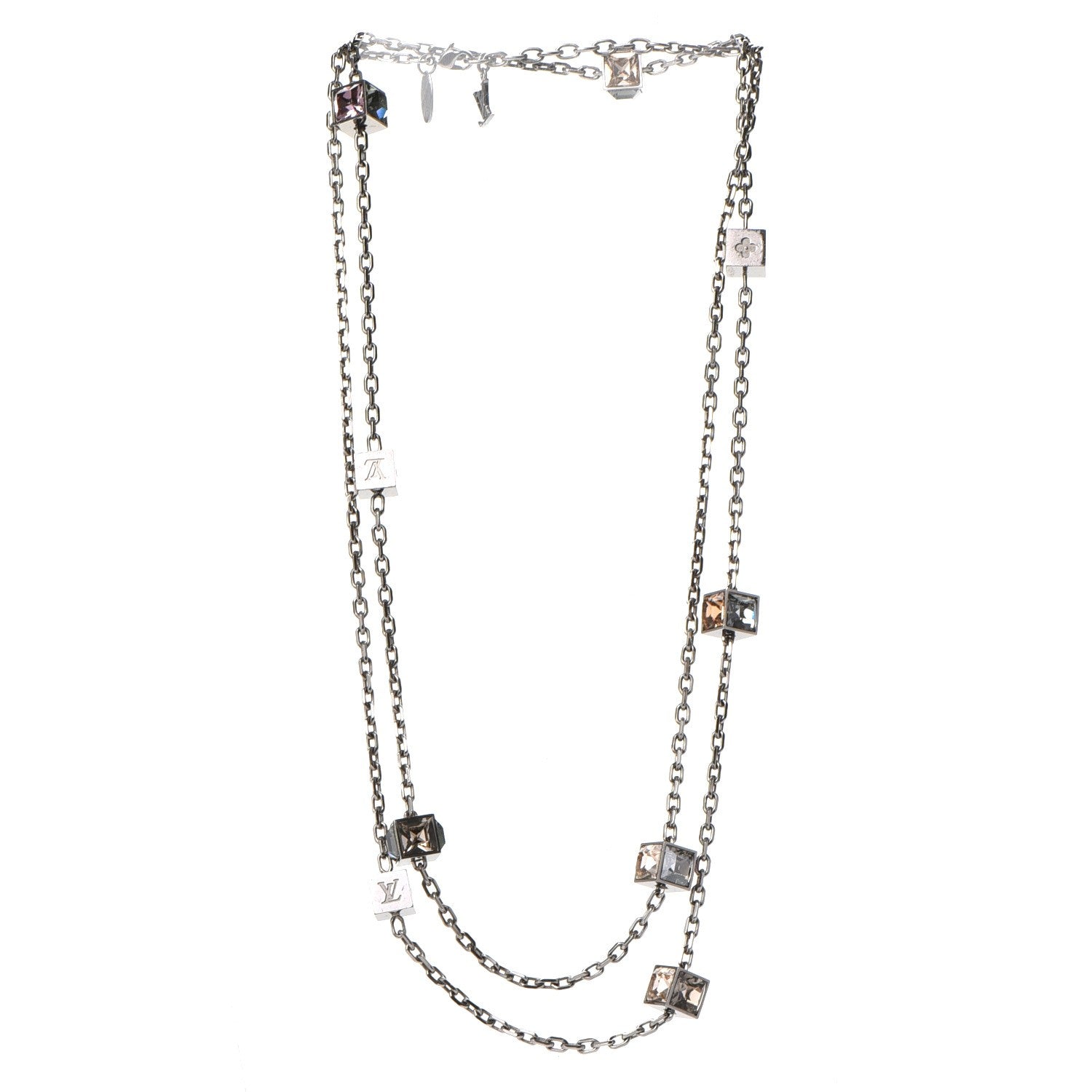 Louis Vuitton Swarovski Gamble Long Necklace Silver 3 of 7