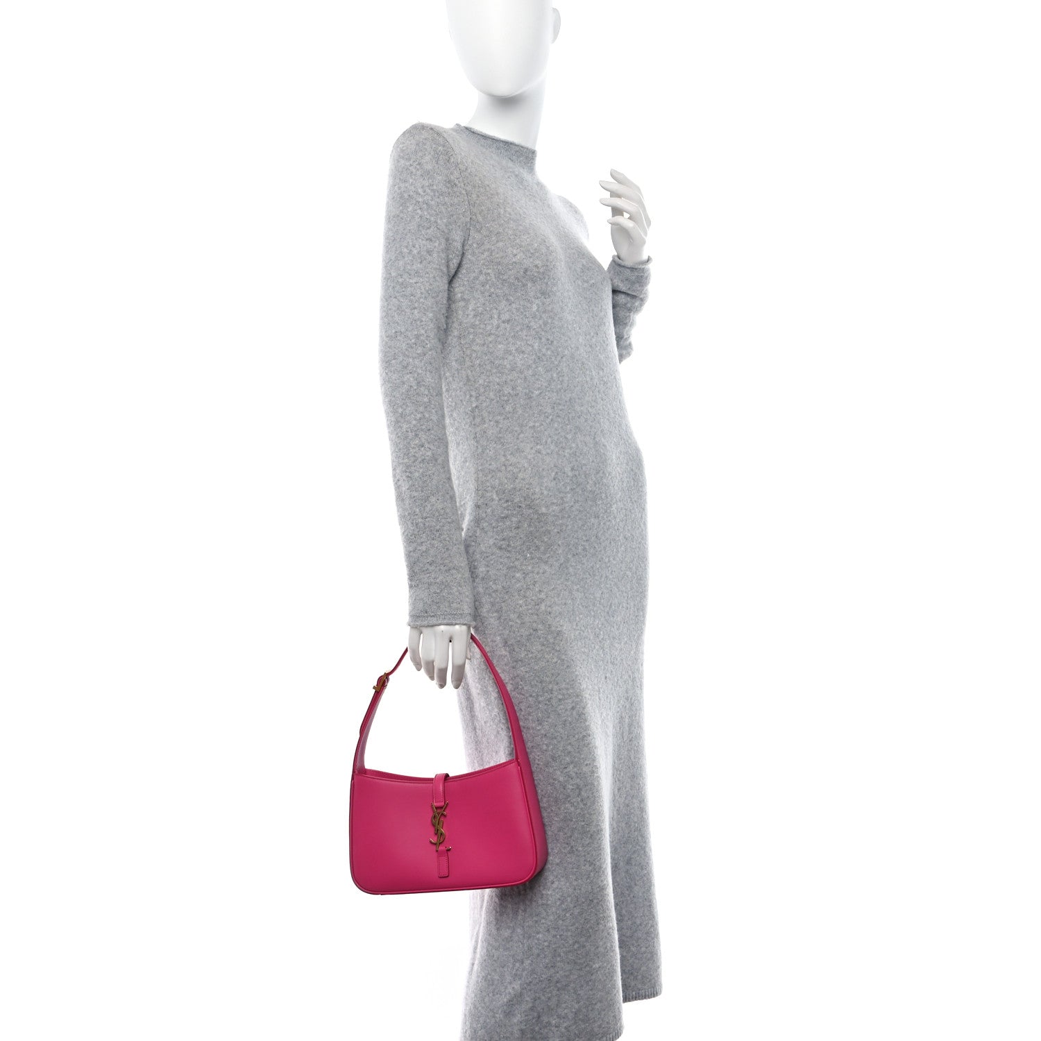 Saint Laurent Smooth Calfskin Le 5 A 7 Hobo Bubblegum 2 of 8