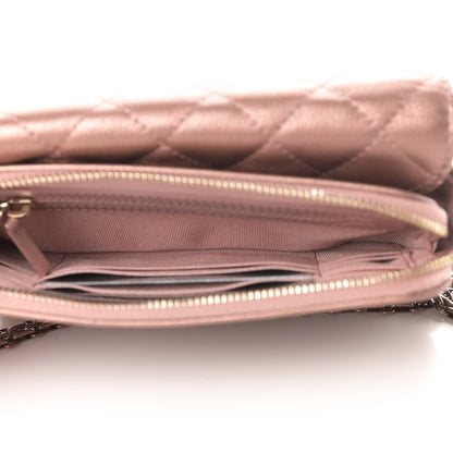 Chanel Metallic Grained Calfskin Quilted 2.55 Reissue Phone Holder With Chain Copper 6 of 13