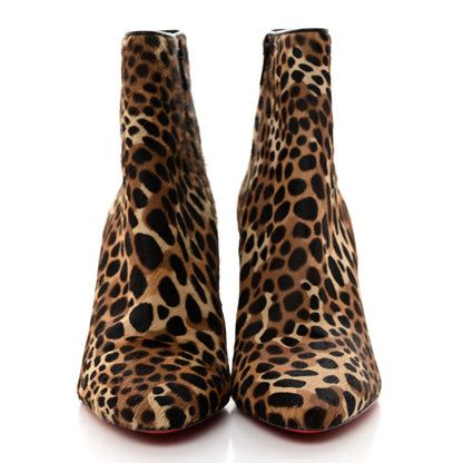 Christian Louboutin Pony Hair Leopard So Eleonor 85 Ankle Booties 37 Brown 2 of 7