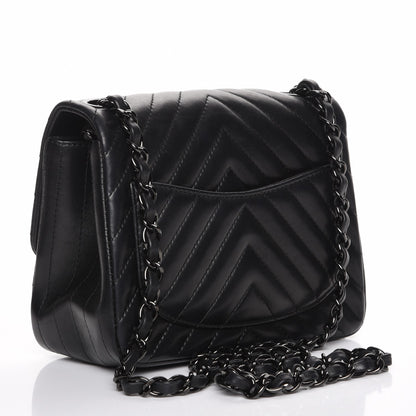 Chanel Lambskin Chevron Quilted Mini Square Flap So Black 3 of 10