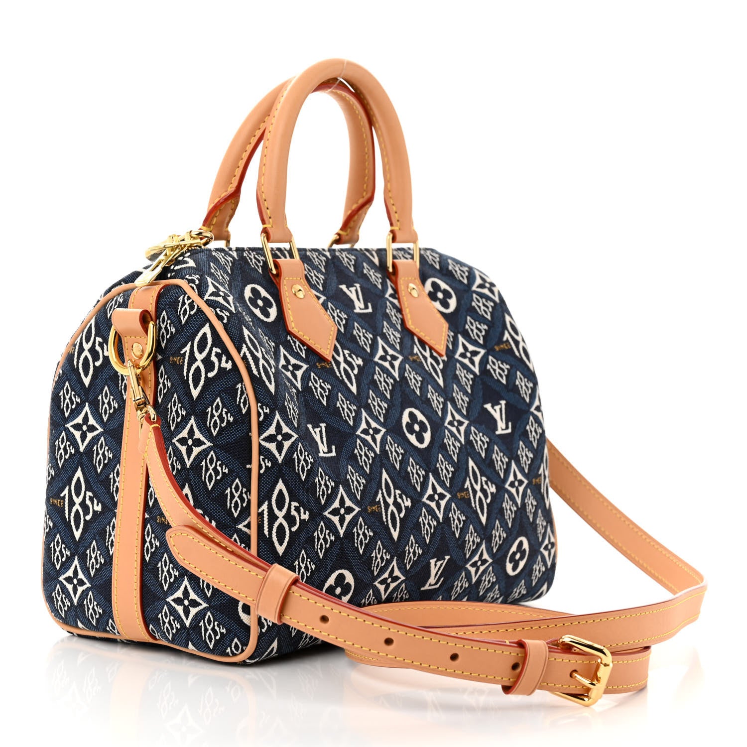 Louis Vuitton Jacquard Since 1854 Speedy Bandouliere 25 Blue 3 of 11