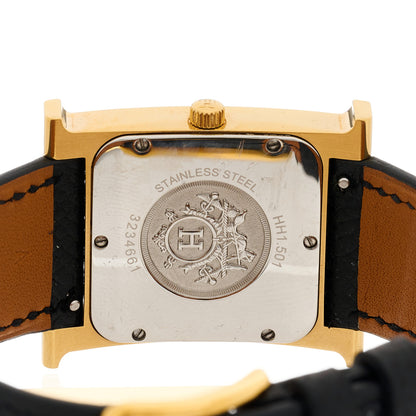 Hermes Stainless Steel Epsom 26mm Heure H Hour Quartz Watch Noir 4 of 4