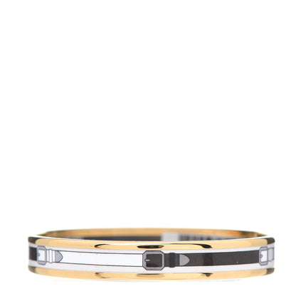 Hermes Enamel Printed Narrow Grand Manege Bracelet 62 Faux Gris 1 of 3