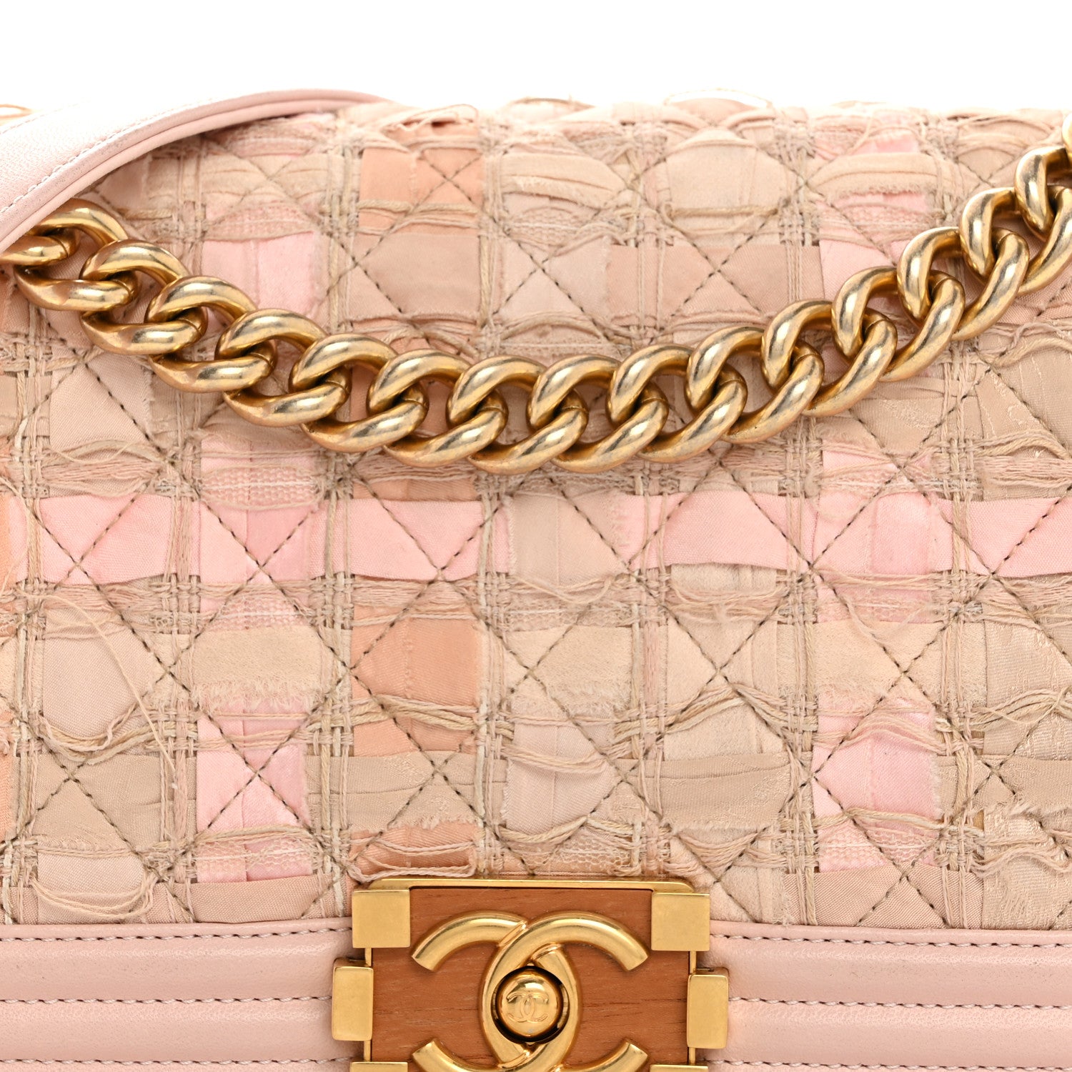 Chanel Tweed Lambskin Medium Boy Flap Pink 8 of 14