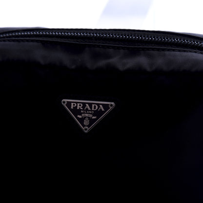 Prada Tessuto Nylon Vela Saffiano Necessaire Wristlet Pouch Black 7 of 7