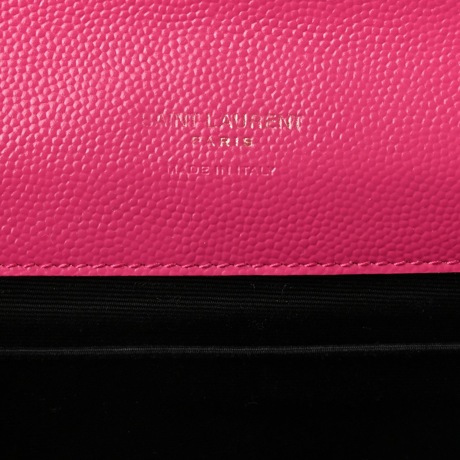 Saint Laurent Grain De Poudre Matelasse Chevron Monogram Envelope Clutch Fuchsia 6 of 8