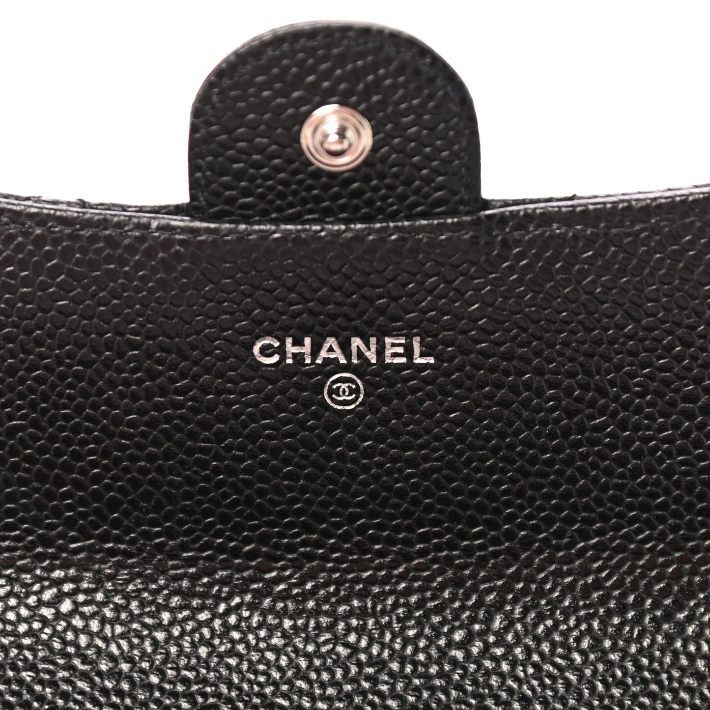 Caviar Quilted Large Gusset Flap Wallet Black