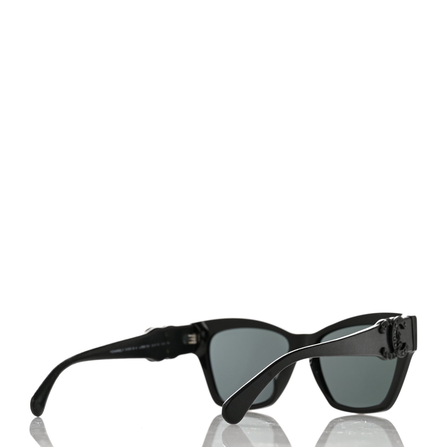 Acetate Square Cat Eye CC Sunglasses 5456 Black