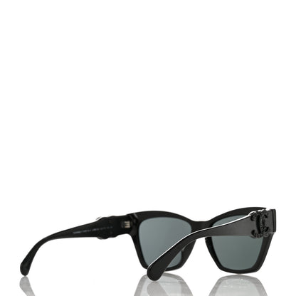 Chanel Acetate Square Cat Eye CC Sunglasses 5456 Black 4 of 8