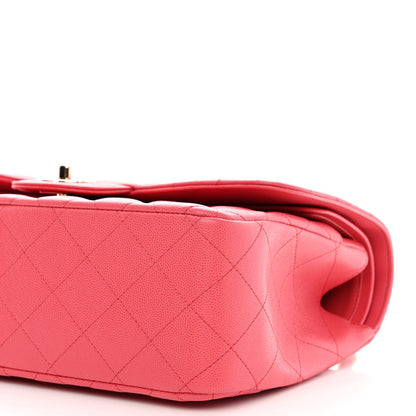 Chanel Caviar Quilted Jumbo Double Flap Dark Pink 10 of 11