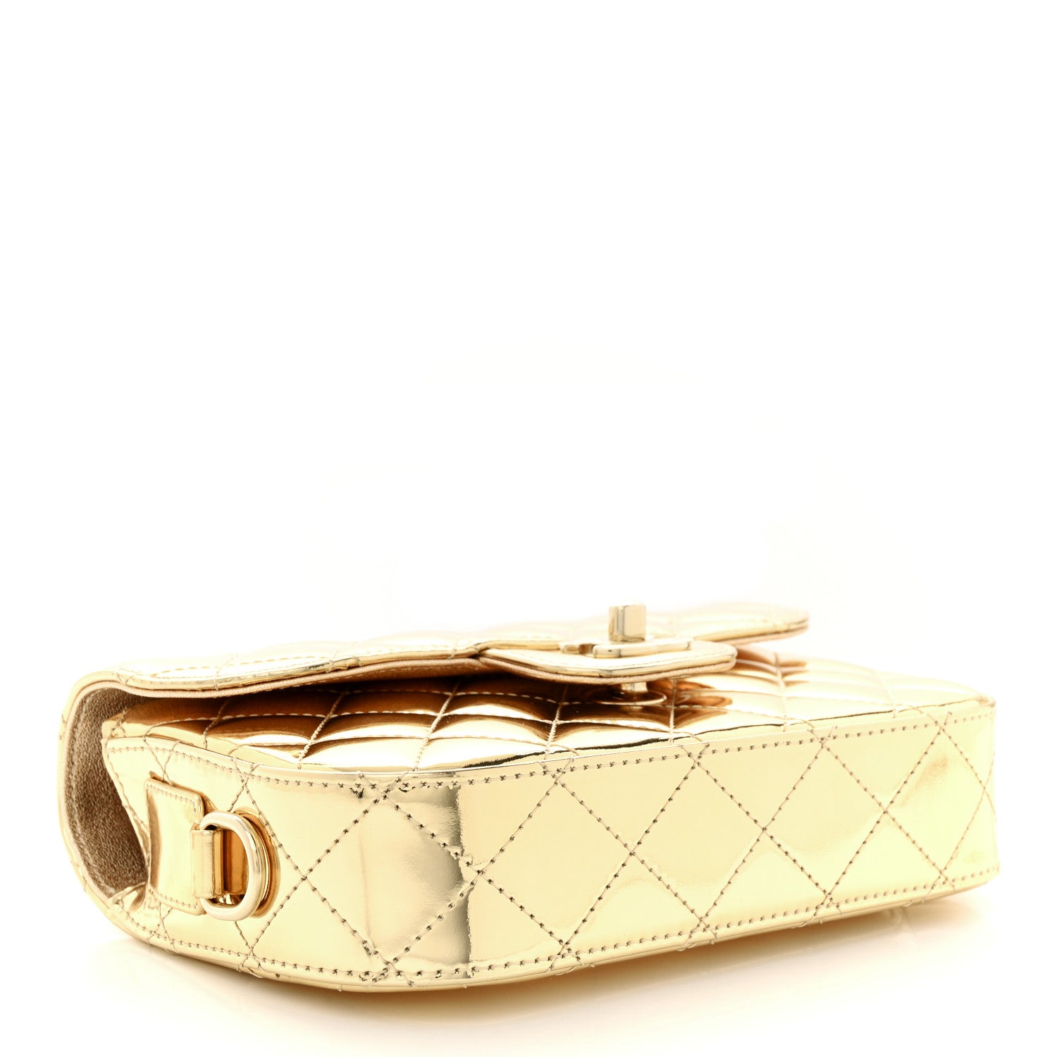 Chanel Mirror Calfskin Metallic Calfskin Quilted Hollywood Boulevard Mini Flap With Star Coin Purse Gold 4 of 11