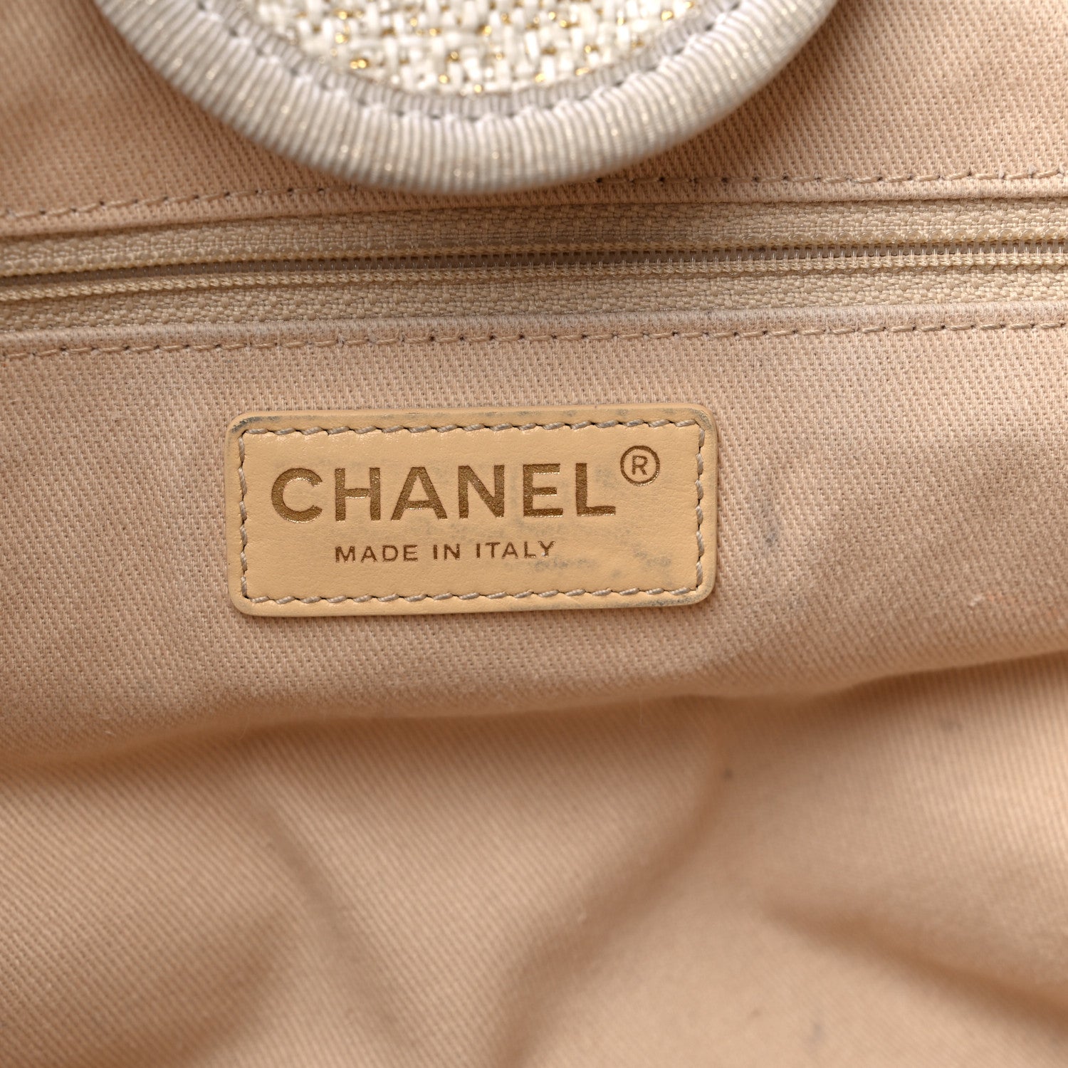 Chanel Lurex Boucle Medium Deauville Tote White 6 of 14