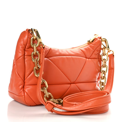 Prada Nappa Triangle Quilted Patchwork System Bag Arancio 3 of 10