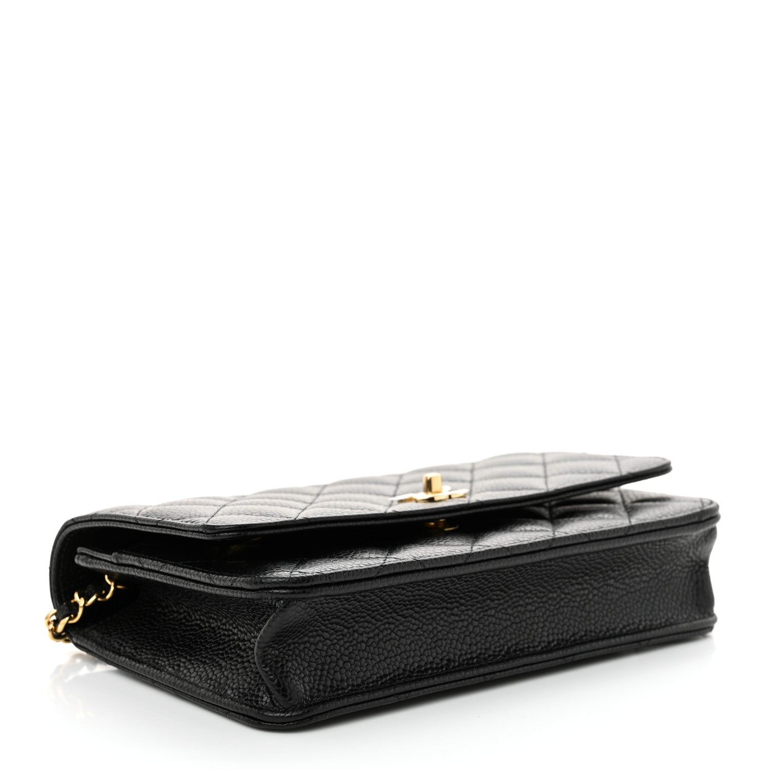 Chanel Caviar Quilted CC Turnlock Wallet On Chain WOC Black 4 of 12