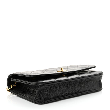 Chanel Caviar Quilted CC Turnlock Wallet On Chain WOC Black 4 of 12