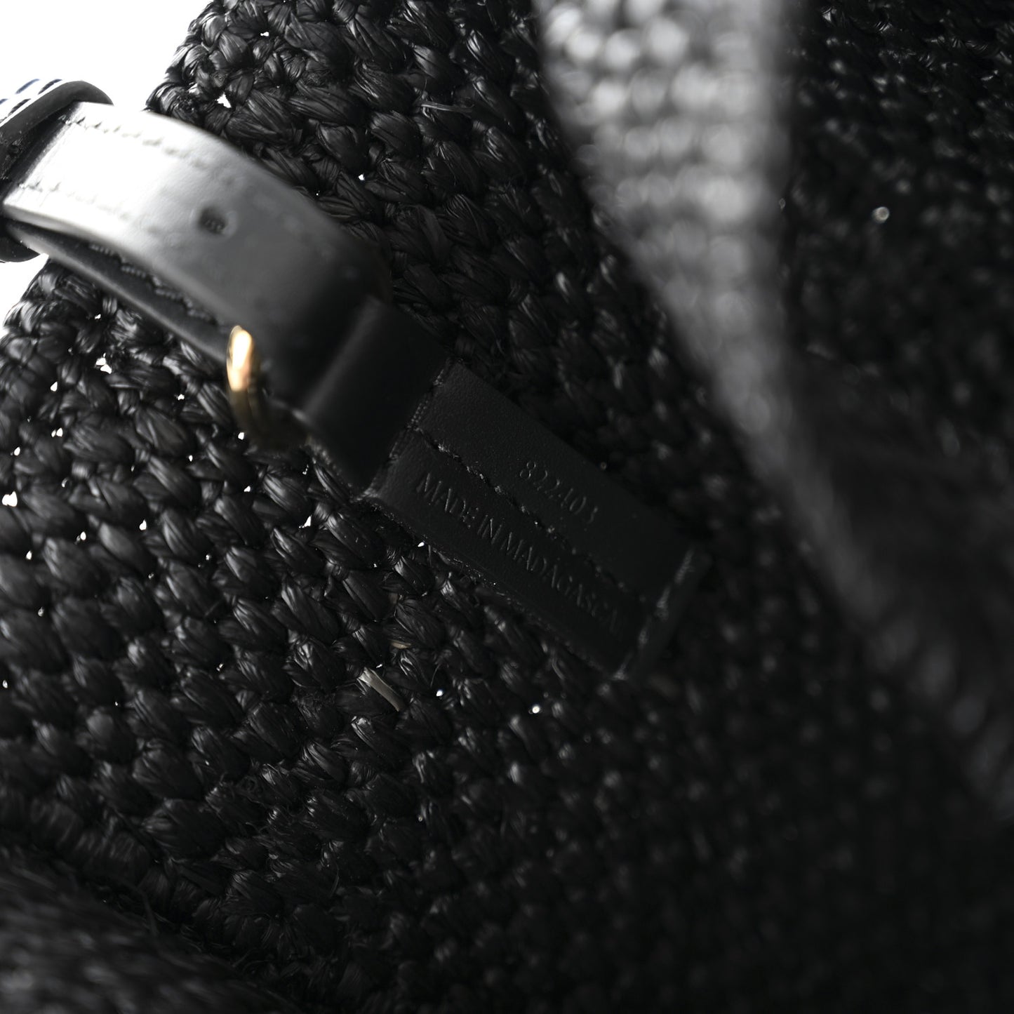 X PAULA'S IBIZA Raffia Font Tote Black