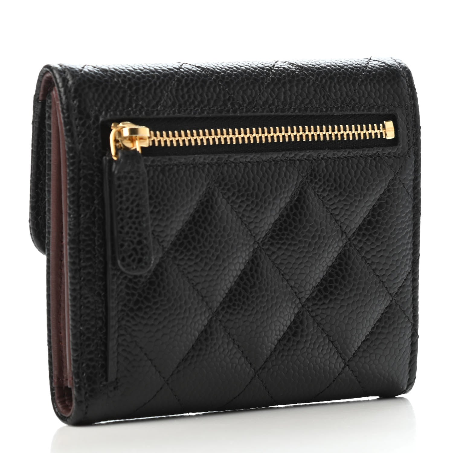 Chanel Caviar Quilted Compact Flap Wallet Black 2 of 4