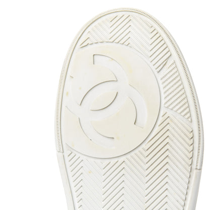 Chanel Calfskin Womens Logo Sneakers 40 White Blue 7 of 20