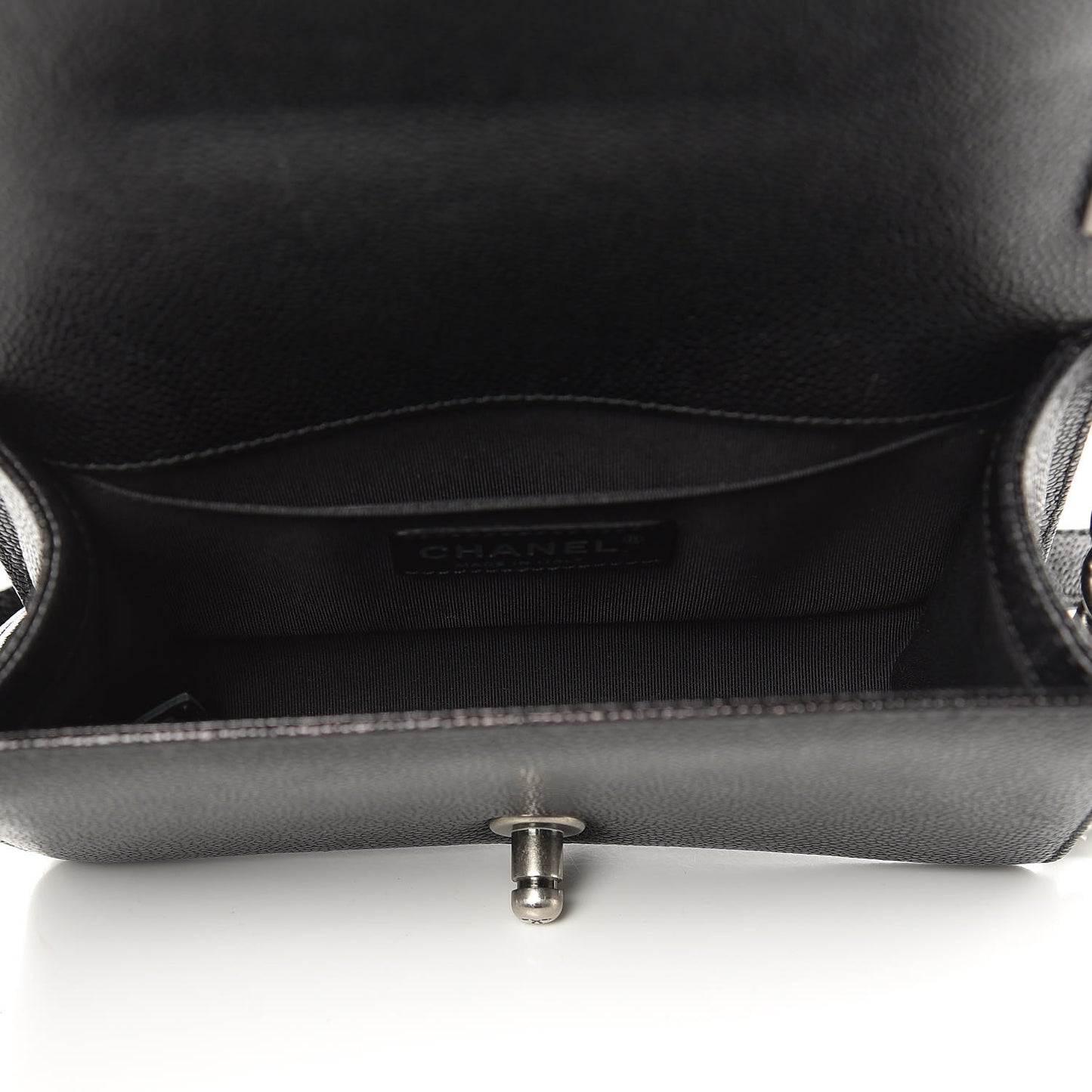 Caviar Quilted Small Boy Flap Black