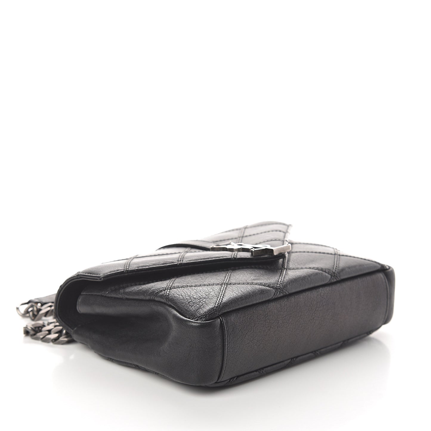 Calfskin Matelasse Diamond Quilted Monogram Medium College Bag Black