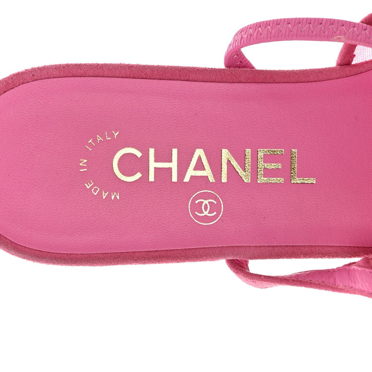 Chanel Mesh Suede Kidskin Cap Toe CC Slingback Flat 38 Pink 6 of 7