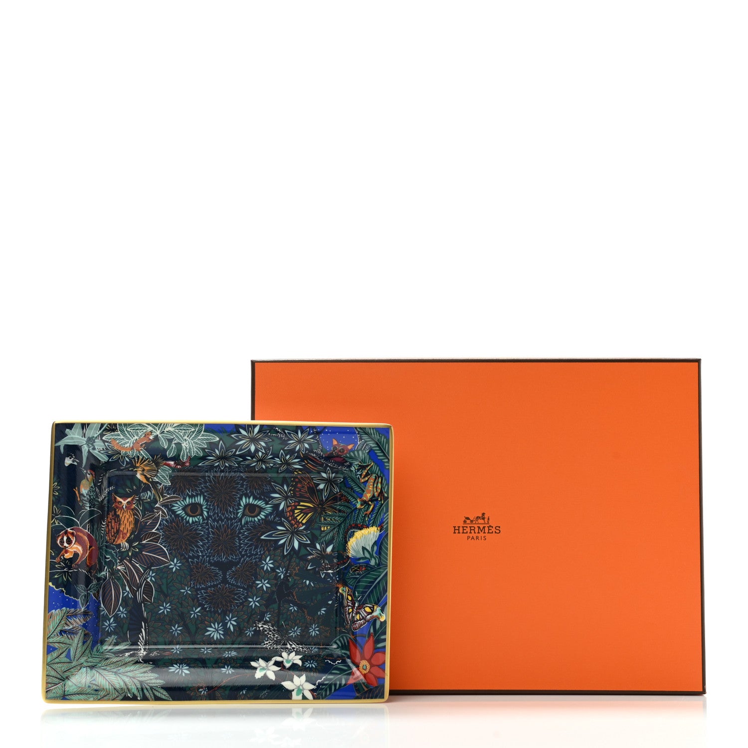 Hermes Porcelain Wild Singapore Change Tray Vert Foret 5 of 5