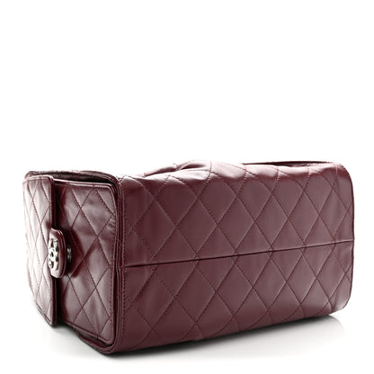 Chanel Shiny Calfskin Quilted Small Chanel 25 Handbag Burgundy 4 of 11