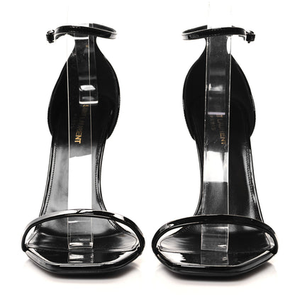 Saint Laurent Patent Calfskin Opyum 110 Sandals 41 Black Gold 2 of 9