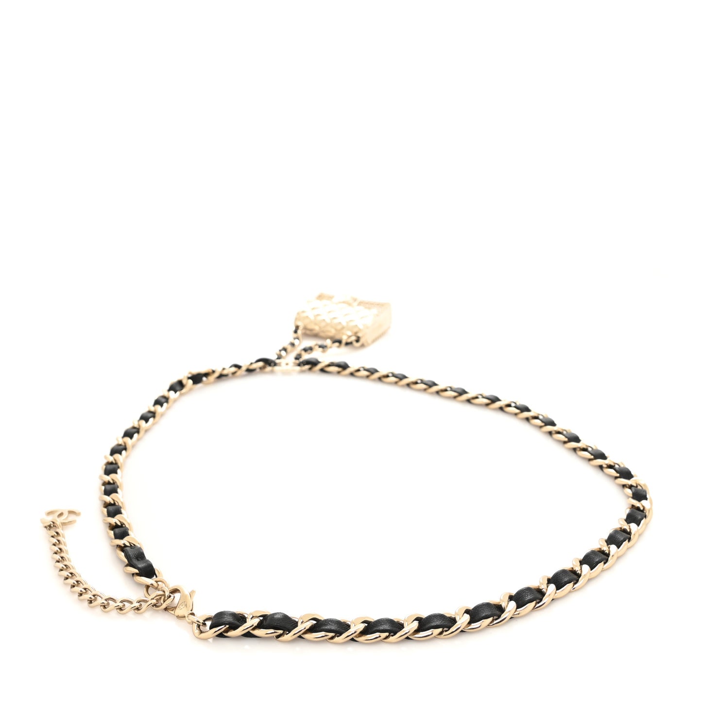 Lambskin Chain CC Flap Bag Belt 90 Black Gold