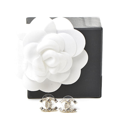 Chanel Crystal Baguette CC Earrings Gold 5 of 6