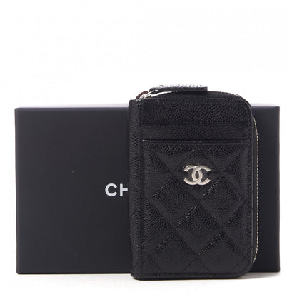 Chanel Caviar Quilted Zip Card Holder Black 9 of 9