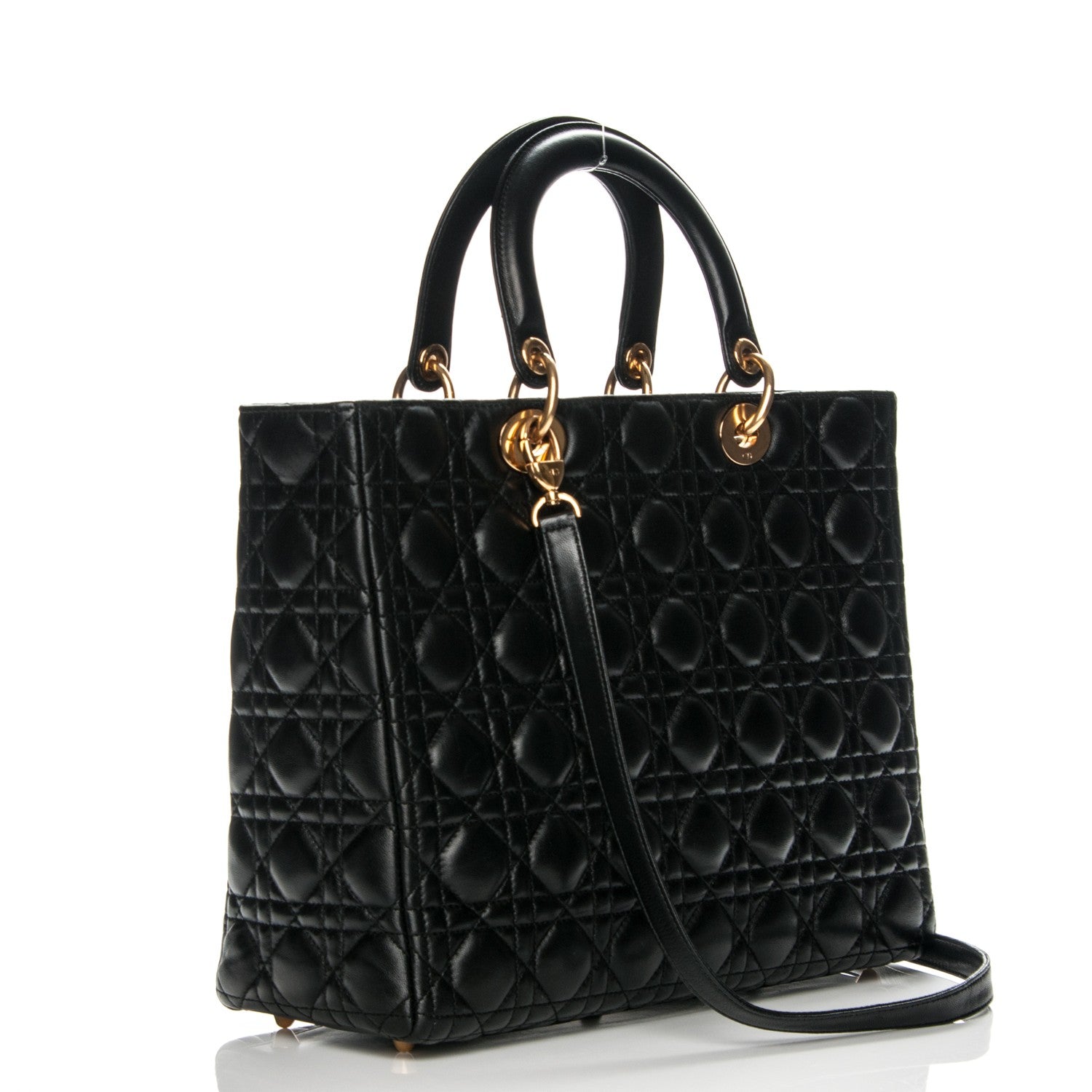 Christian Dior Lambskin Cannage Large Lady Dior Black 3 of 7