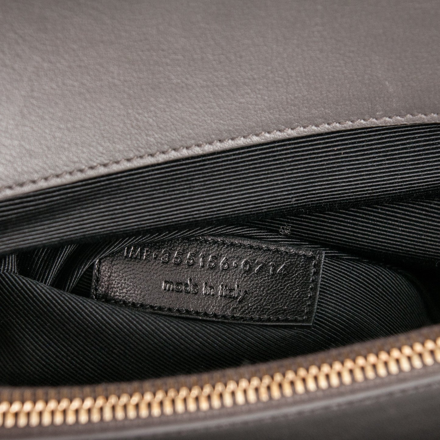 Calfskin Crocodile Embossed Medium Moujik Top Handle Bag Fog