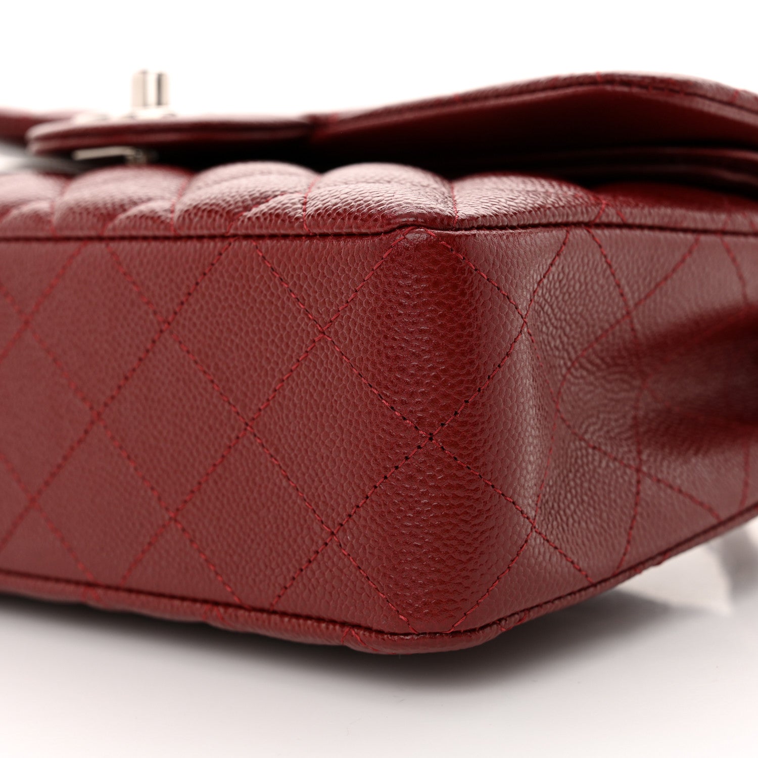 Chanel Caviar Quilted Small Double Flap Burgundy 10 of 11